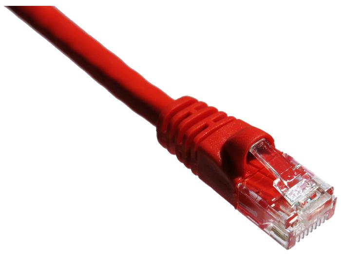 Cable de conexión Axiom Cat6A de 650 MHz, 1,8 m, con funda moldeada (rojo)