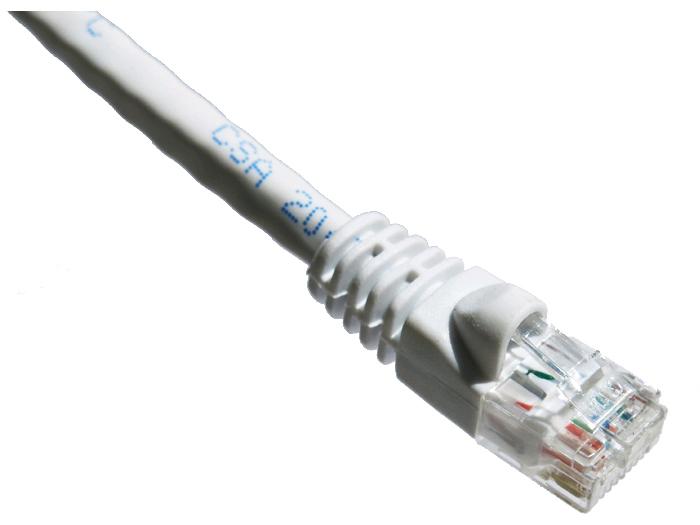 Cable de conexión Axiom Cat6A de 650 MHz, 1,8 m, con funda moldeada (blanco)