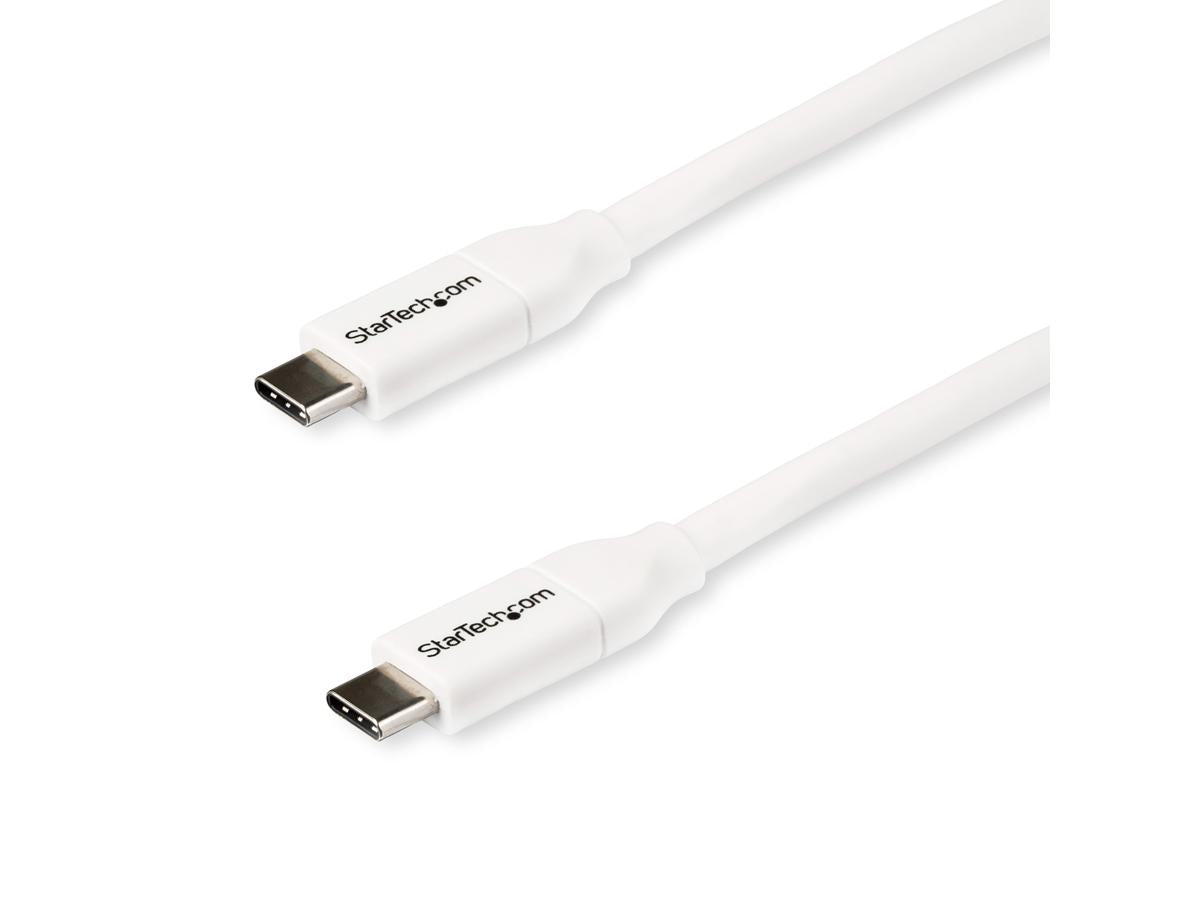 Startech.Com Usb C To Usb C Cable - 6 Ft / 2M - 5A Pd - M/M - Whit