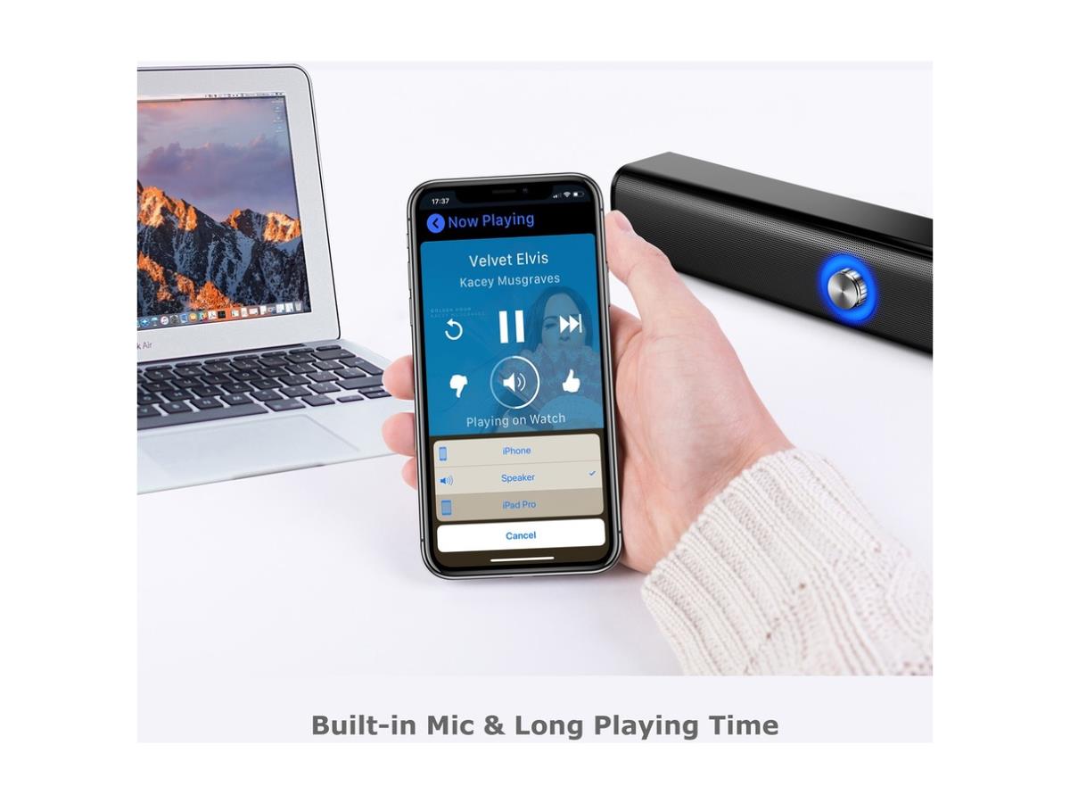 Altavoz de sonido de modo dual Bluetooth/cableado de 10 W y 2 canales