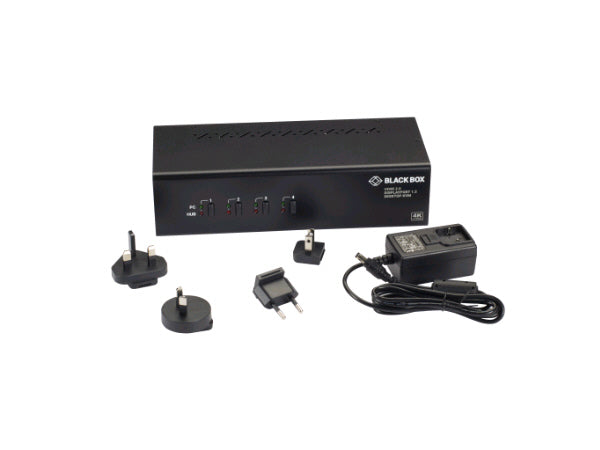 Black Box Corp 4 Port Dual Head Hdmi/Dpusb3Audiokvm Switch