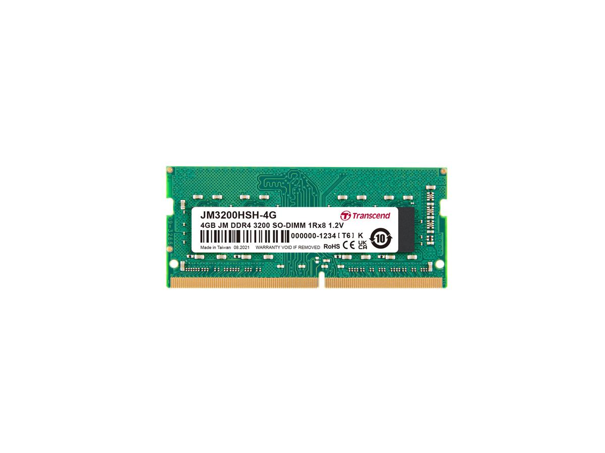 Transcend - Memoria JM DDR4 3200 de 8 GB, So-Dimm, 1Rx16, 1Gx16, Cl22, 1,2 V