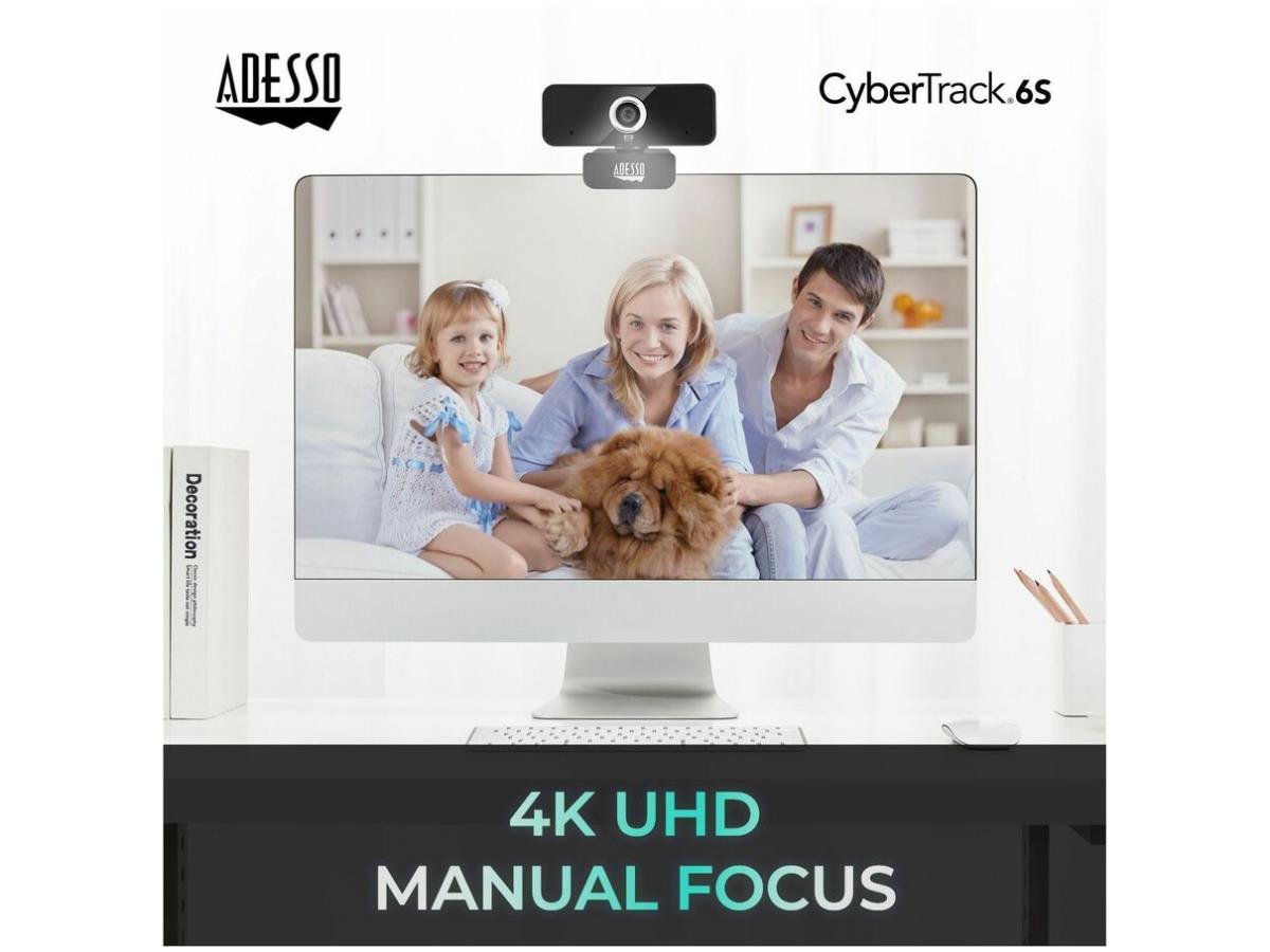 Webcam 4K (8,0 mégapixels) Ultra HD à mise au point manuelle avec microphone intégré