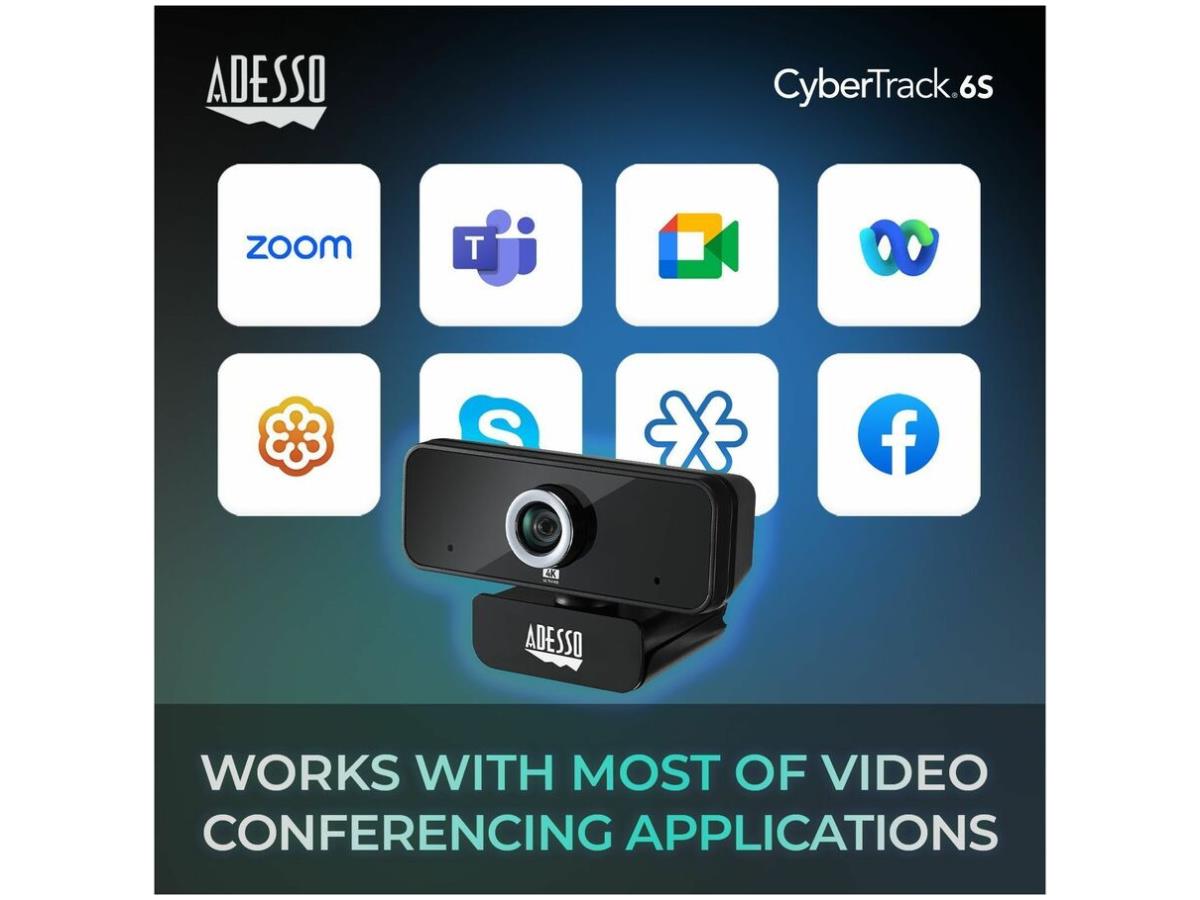 Webcam 4K (8,0 mégapixels) Ultra HD à mise au point manuelle avec microphone intégré