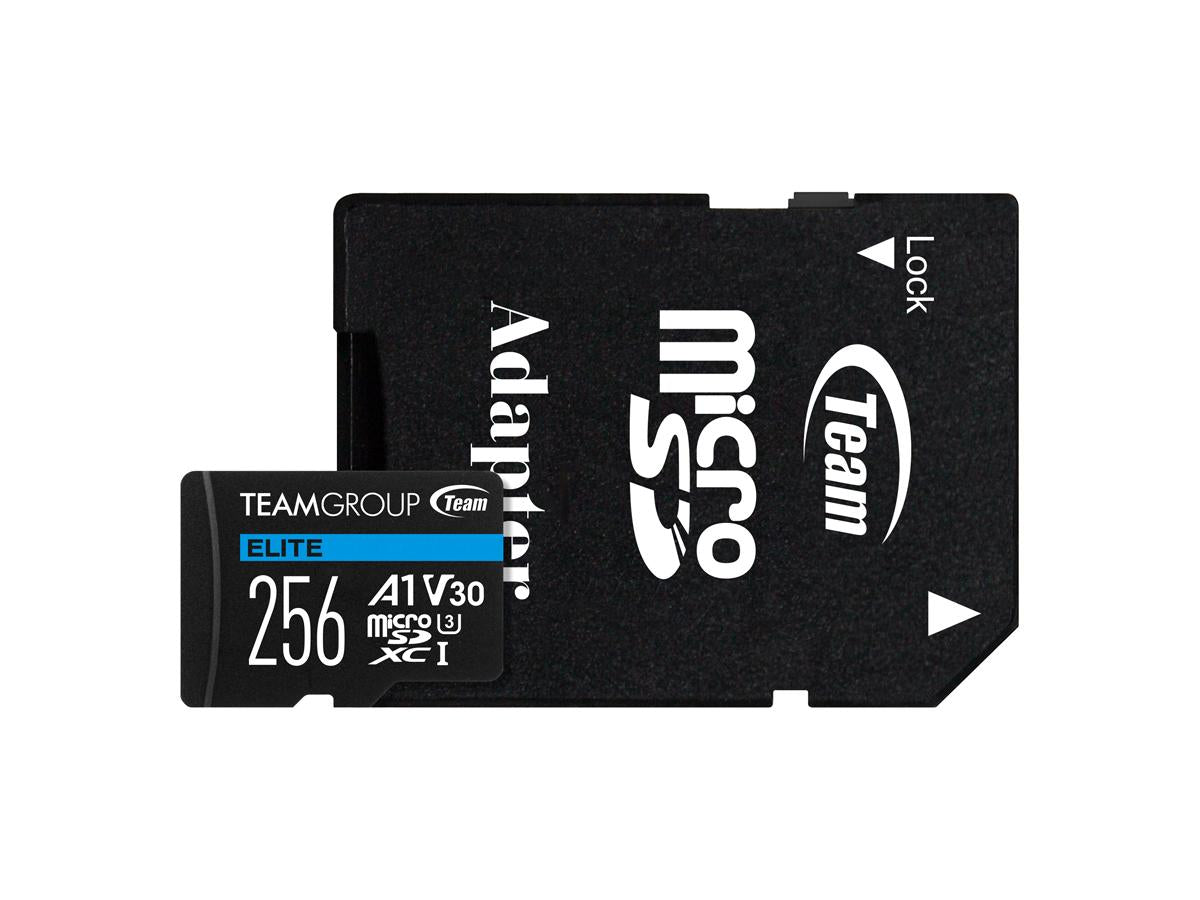 Unidad de almacenamiento portátil Team Elite Usdxc de 256 GB UHS-I U3 V30 A1 con adaptador