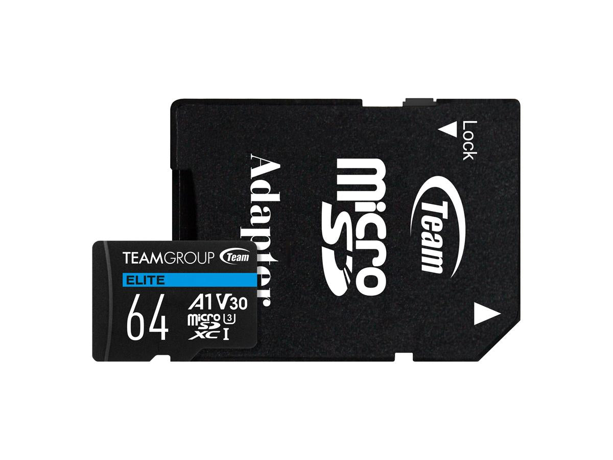 Unidad de almacenamiento portátil Team Elite Usdxc de 64 GB UHS-I U3 V30 A1 con adaptador