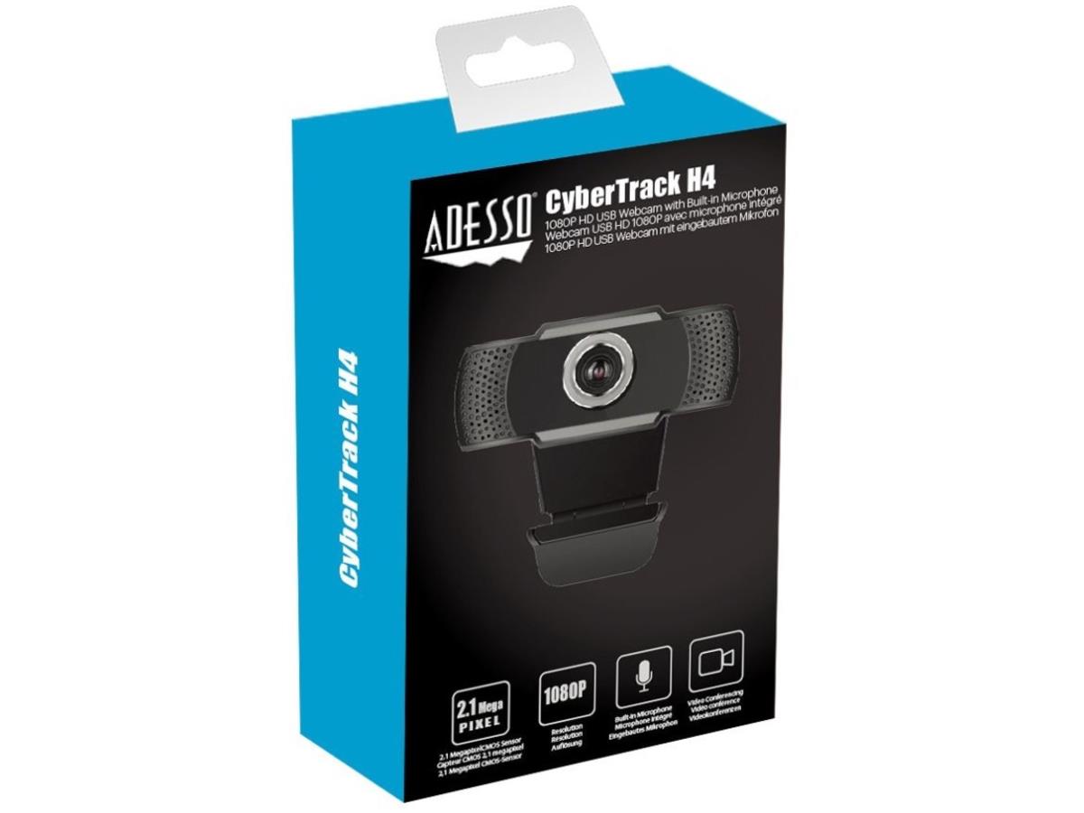Webcam USB HD 1080P Adesso CyberTrack H4 avec microphone intégré