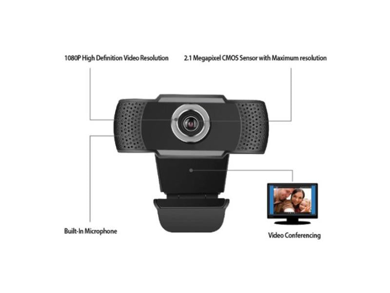 Webcam USB HD 1080P Adesso CyberTrack H4 avec microphone intégré