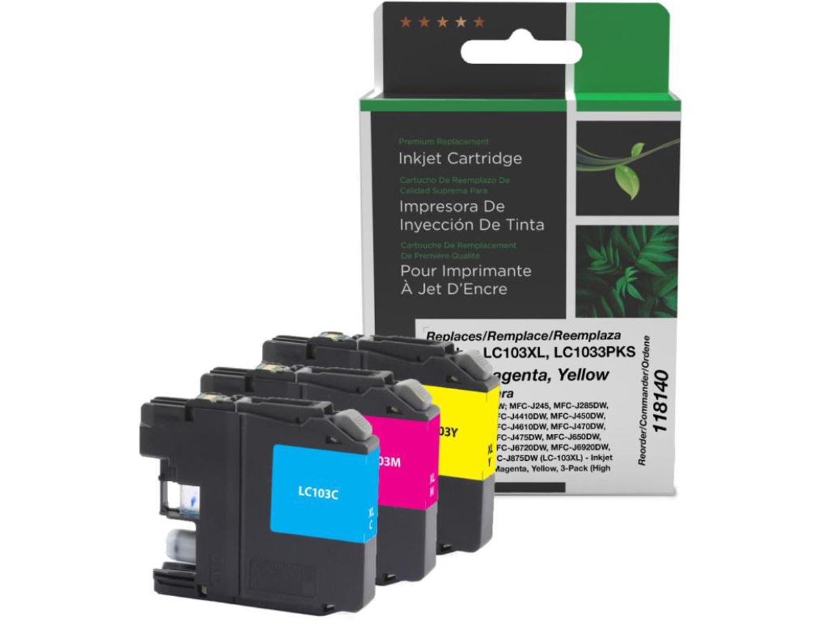 Encre cyan, magenta et jaune haute capacité neuve non OEM de Clover Imaging