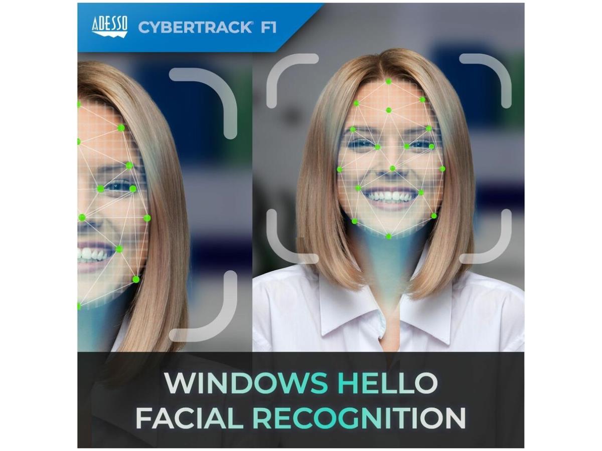 Cámara web Adesso 1080P HD con reconocimiento facial integrado de Windows Hello
