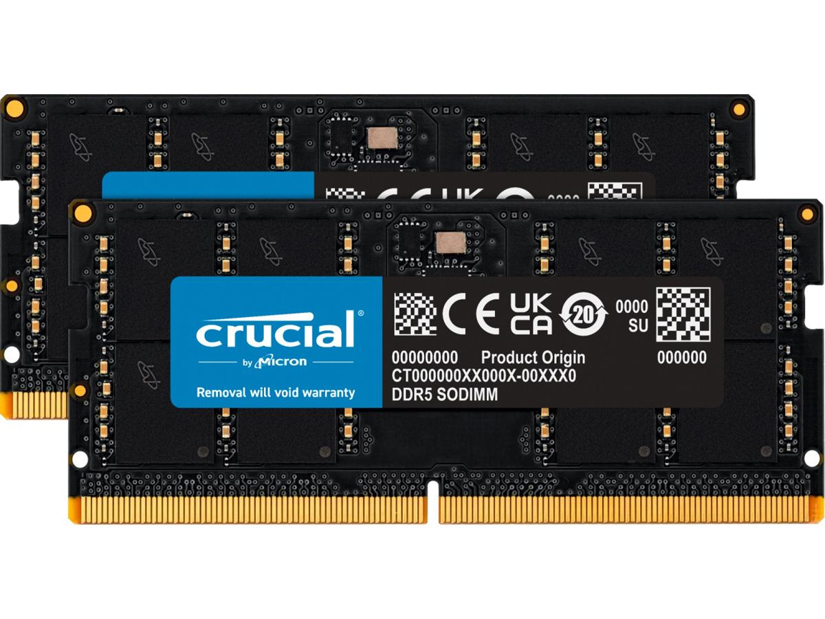 Kit Micron Crucial de 64 GB con 2 módulos Sodimm DDR5-4800 de 32 GB