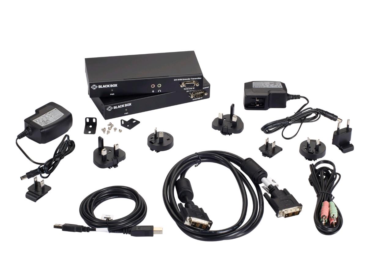 Black Box Kvx Series Dvi-D Kvm Extender, Sh, Tx+Rx