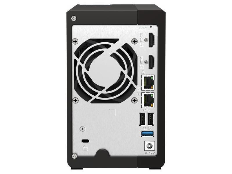 NAS de escritorio de alto rendimiento de 2 bahías de QNAP con procesador Intel Celeron de 4 núcleos