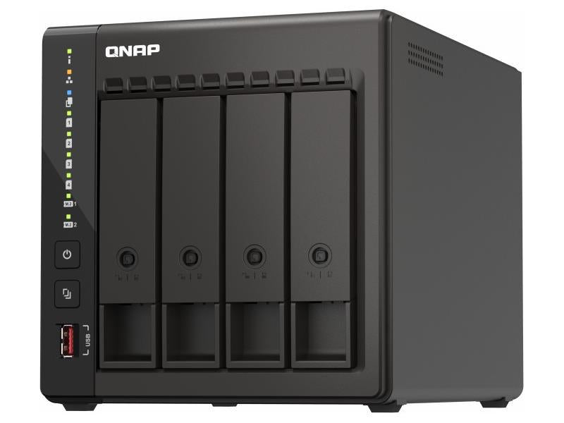 NAS de escritorio de alto rendimiento de 4 bahías de QNAP con procesador Intel Celeron de 4 núcleos