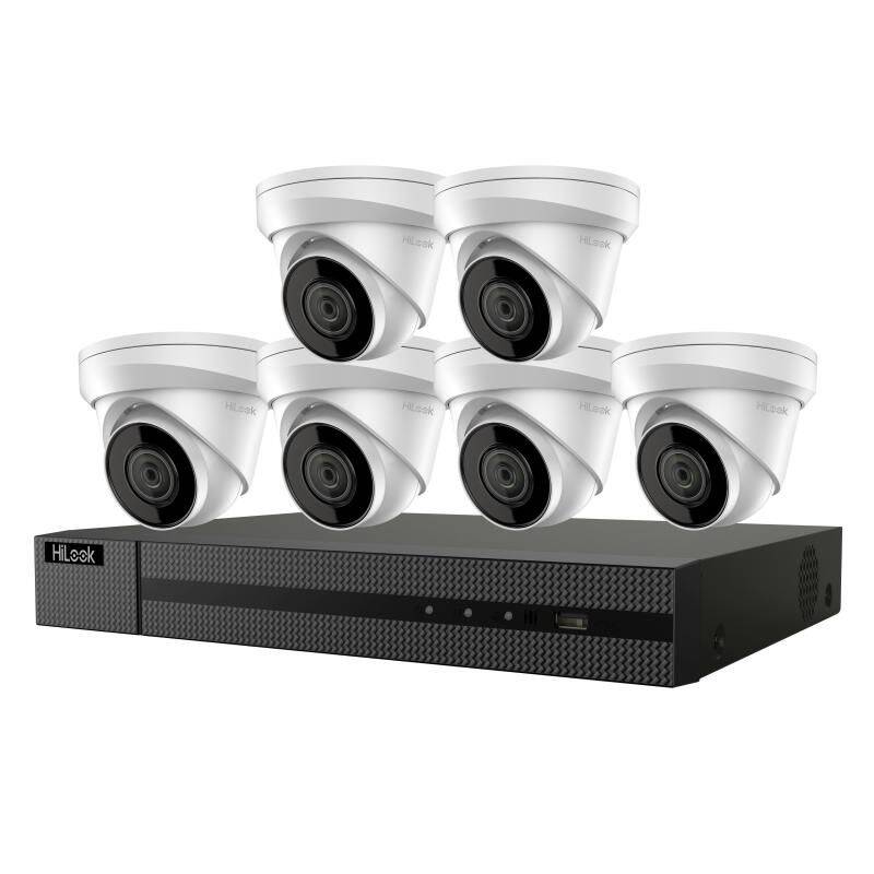 Hikvision HiLook IP Camera Kit 8 Channel 4K NVR 2TB HD, 6 x 4MP Turret Cameras (IK-6284TH-MH/P)