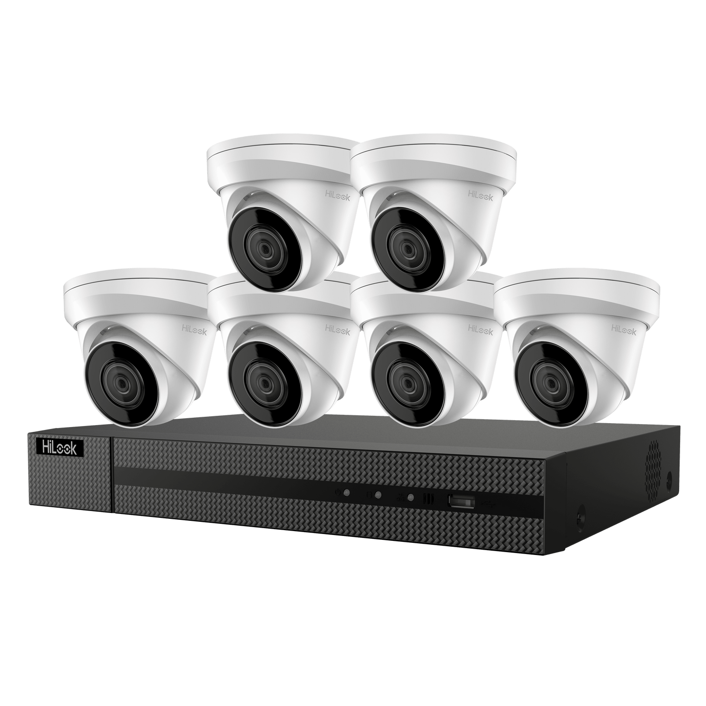 Hikvision HiLook IP Camera Kit 8 Channel 4K NVR 2TB HD, 6 x 8MP Turret Cameras (IK-6288TH-MH/P)