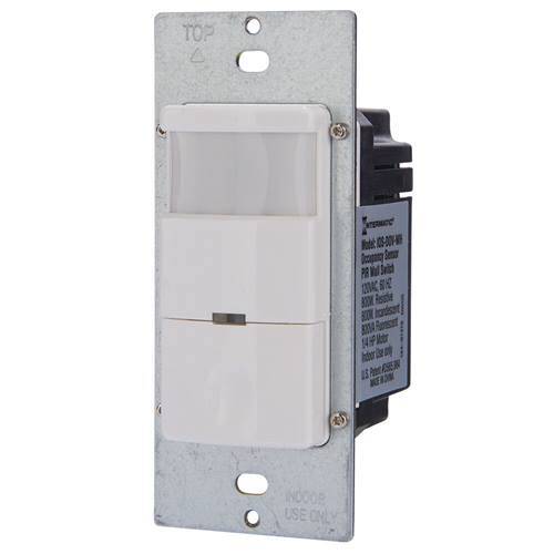 Intermatic In-Wall Occupancy / Vacancy PIR Motion Sensor Wall Switch, White (IOS-DOV-WH)