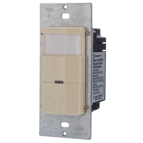Intermatic Commercial PIR Occupancy Vacancy Sensor Wall Switch, No Neutral,Ivory (IOS-DSR-IV)