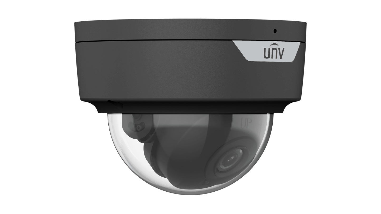 Uniview 5MP LightHunter Fixed IR Dome Network Camera, IK10, IP67, 2.8mm Black (IPC325SS-ADF28K-I1-BK)