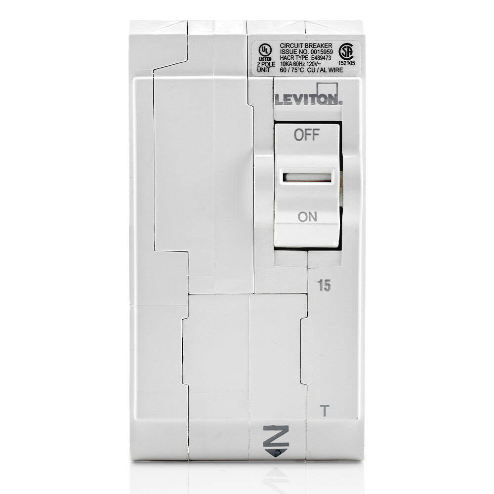 Leviton Branch Circuit Breaker STD 2P 15A 120/240V 10KA, Thermal (LB215-T)