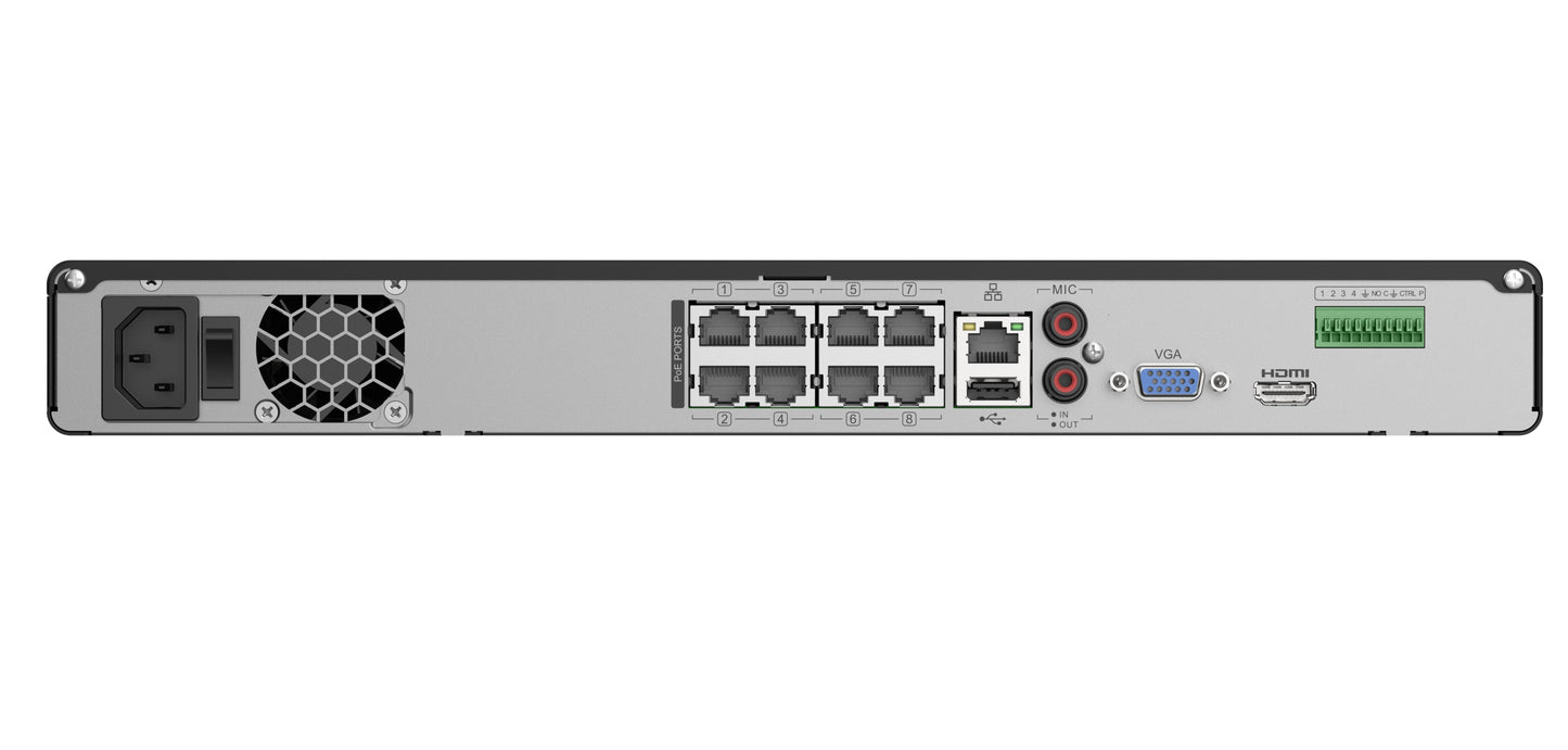 Luminys R3 Series NVR,8MP 8 Ch Mini 1U 8-Port PoE, 1SATA, Analytics by Cam, 2TB (LM-R31-8PA2)
