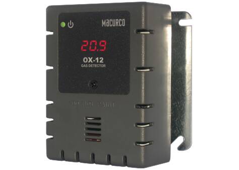 Macurco Oxygen O2 Fixed Gas Detector Controller Transducer, 100-240VAC, Grey (OX-12)