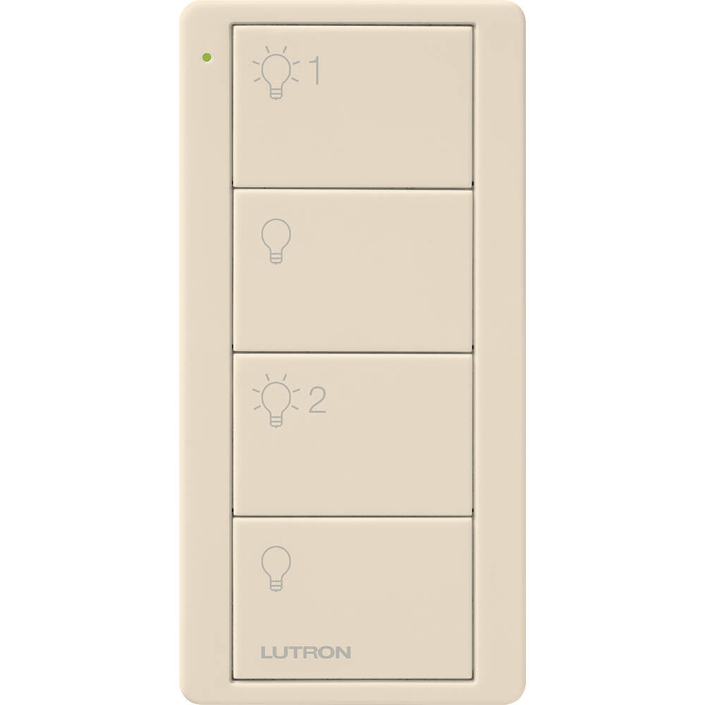 Lutron Pico Remote 4 Button 2 Group Light, Light Almond (PJ2-4B-GLA-L21)