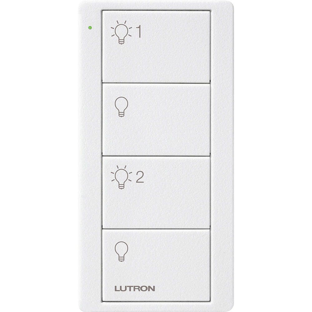 Lutron Pico Remote 4 Button 2 Group Light, Snow (PJ2-4B-TSW-L21)