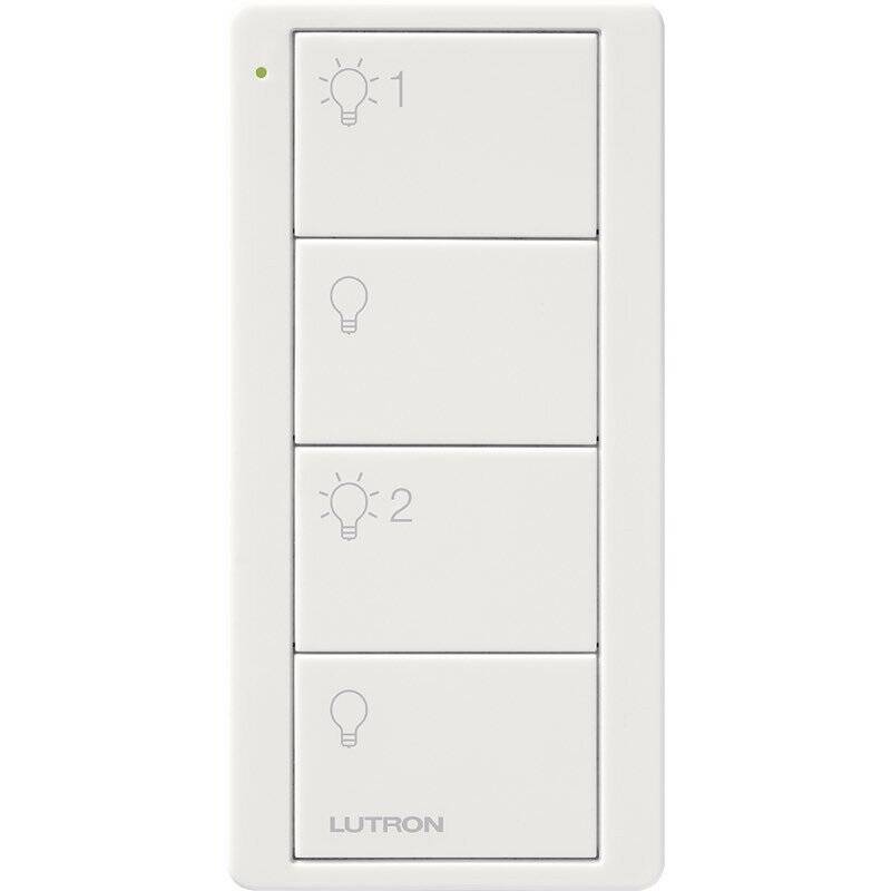 Lutron Pico Remote 4 Button 2 Group Light, White (PJ2-4B-GWH-L21)