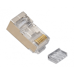 Platinum Tools RJ45 8P8C Shielded Cat6 2 pc w/ Liner, RND Solid, 3-Prong. 10 pc (PLA-106208C)