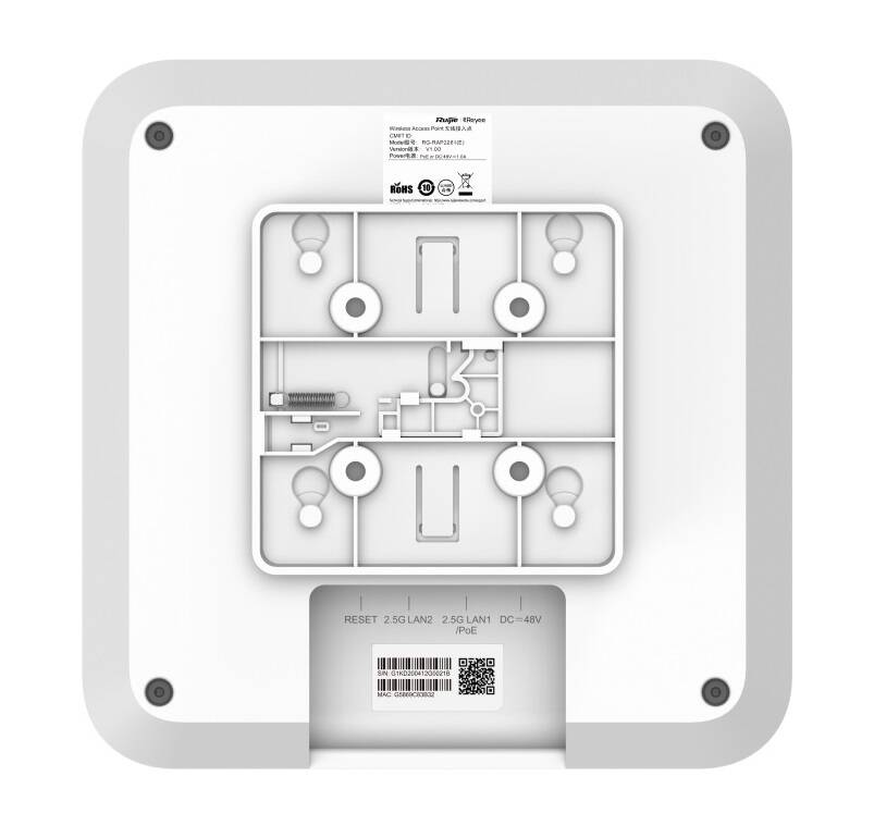 Reyee Cloud Managed Smart Wi-Fi 6 AX6000 Indoor Wireless Access Point, PoE (RG-RAP2260(H))