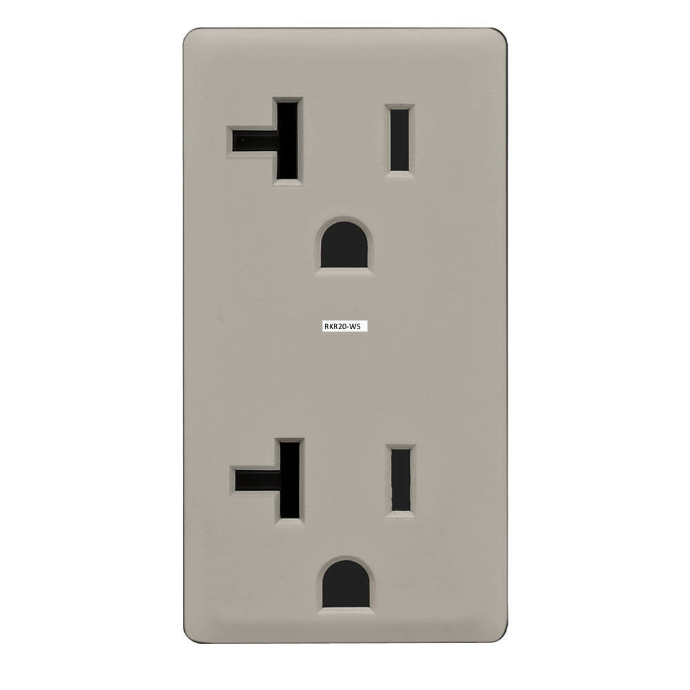 Leviton Renu 20A Receptacle Face Kit Wood Smoke (RKR20-WS)