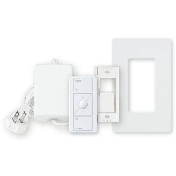 Lutron RadioRA2 1 Zone Plug-in Dimmer Kit with Remote, White (RR-1ZONE-L-WH)