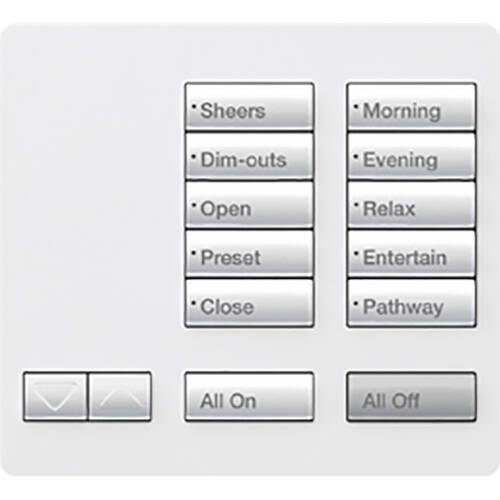 Lutron RadioRA2 TableTop 10 Button Keypad, Snow (RR-T10RL-SW)