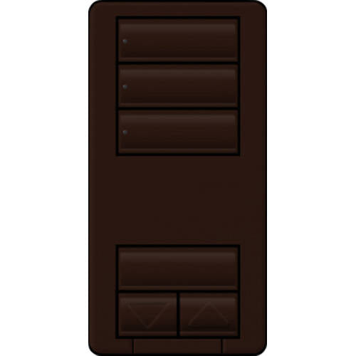 Lutron RadioRA2 Hybrid Keypad Three Scene Raise Lower, Brown (RRD-HN3S-BR)