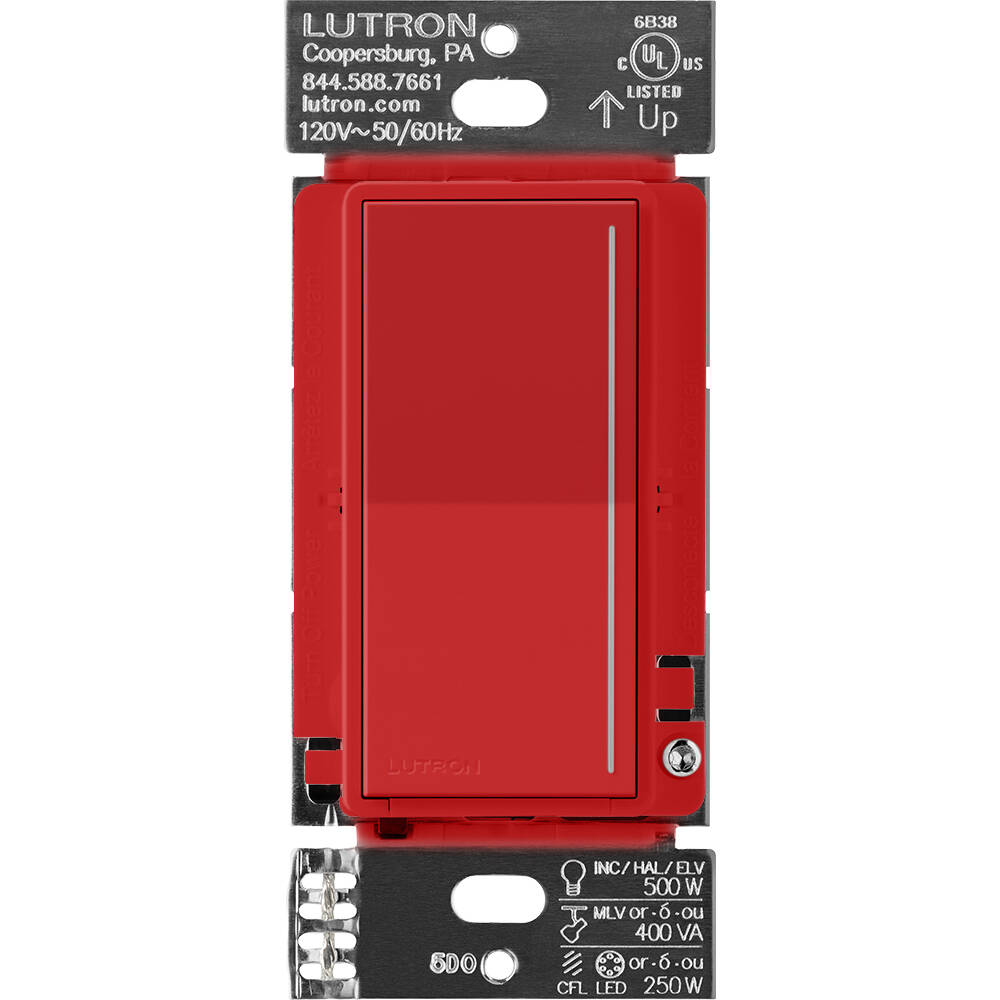 Lutron RadioRA3 SUNNATA RF Touch Dimmer Pro LED+, Signal Red (RRST-PRO-N-SR)