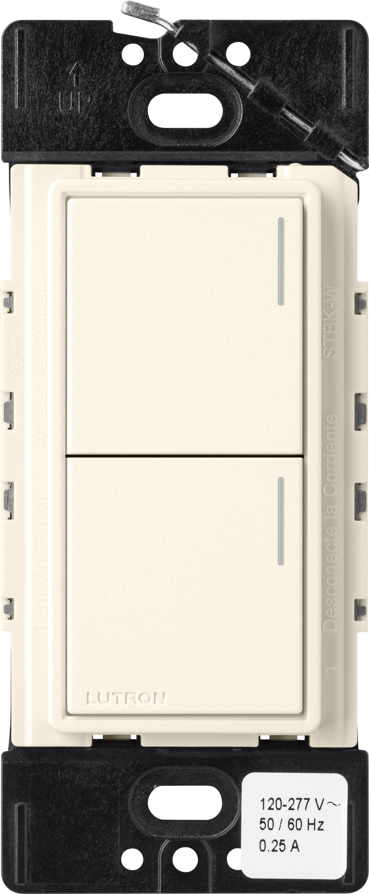 Lutron RadioRA3 SUNNATA RF 2 Button Keypad, Biscuit (RRST-W2B-BI)
