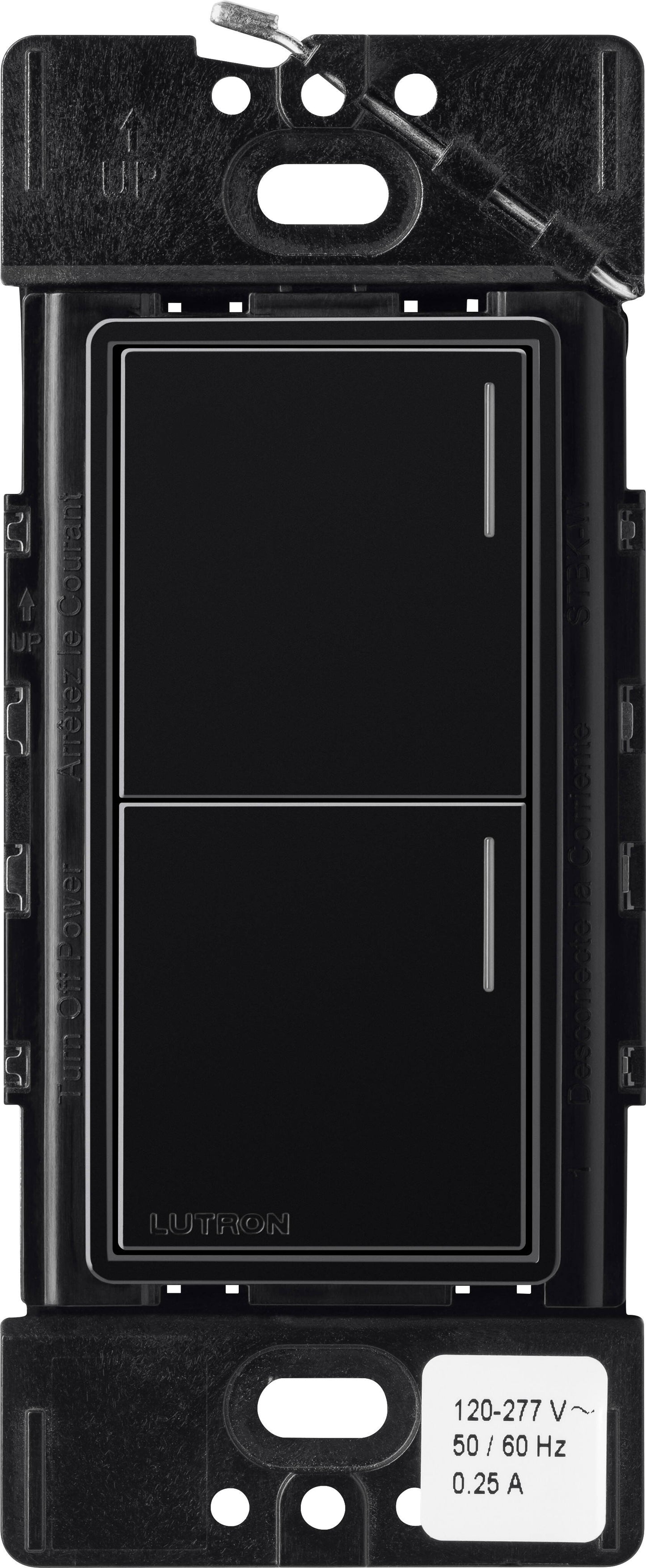 Lutron RadioRA3 SUNNATA RF 2 Button Keypad, Black (RRST-W2B-BL)