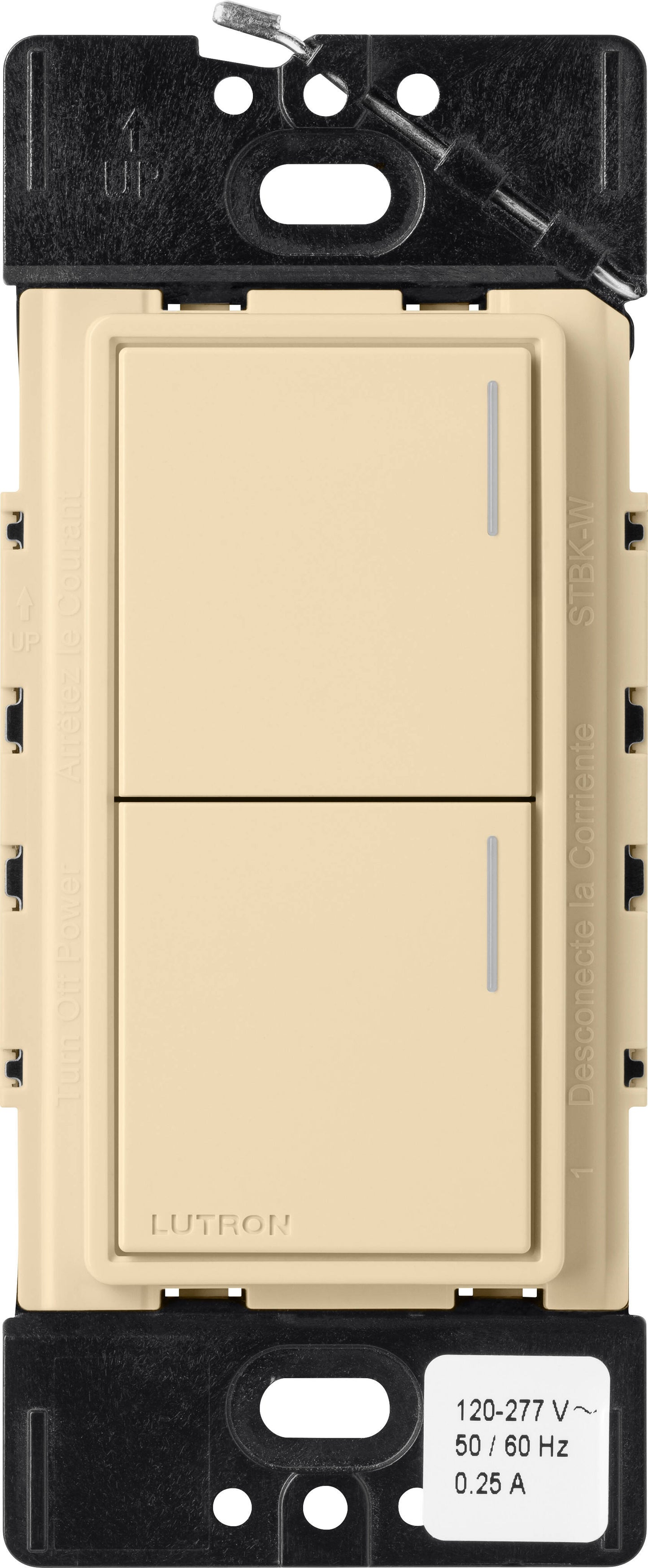 Lutron RadioRA3 SUNNATA RF 2 Button Keypad, Ivory (RRST-W2B-IV)