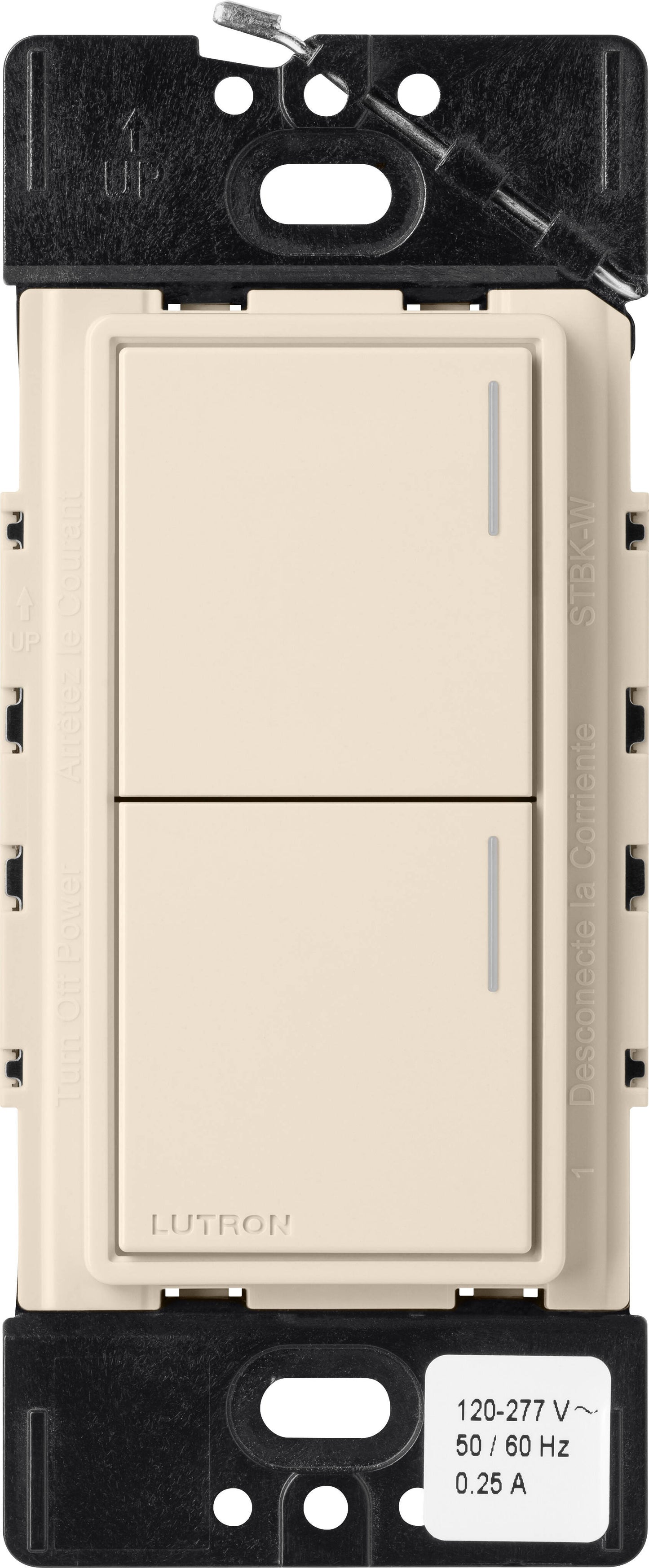Lutron RadioRA3 SUNNATA RF 2 Button Keypad, Light Almond (RRST-W2B-LA)