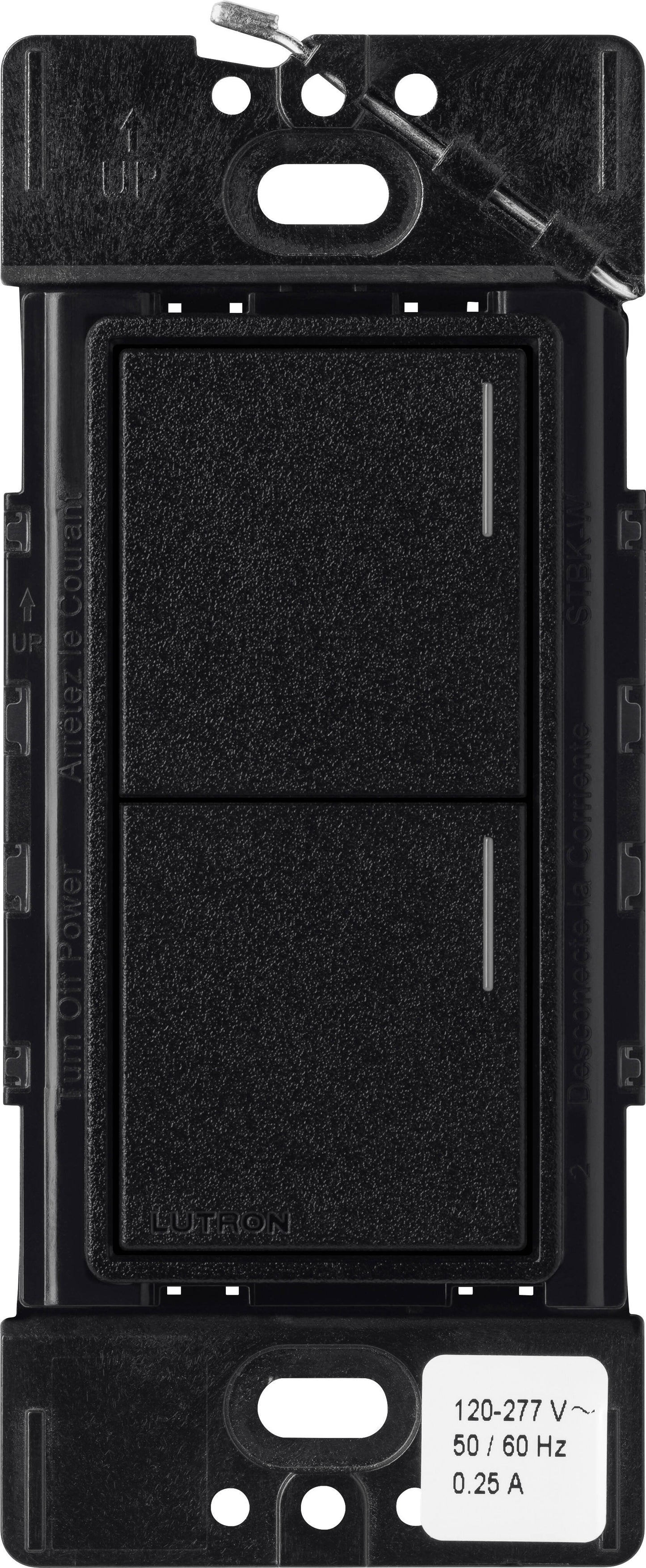 Lutron RadioRA3 SUNNATA RF 2 Button Keypad, Midnight (RRST-W2B-MN)