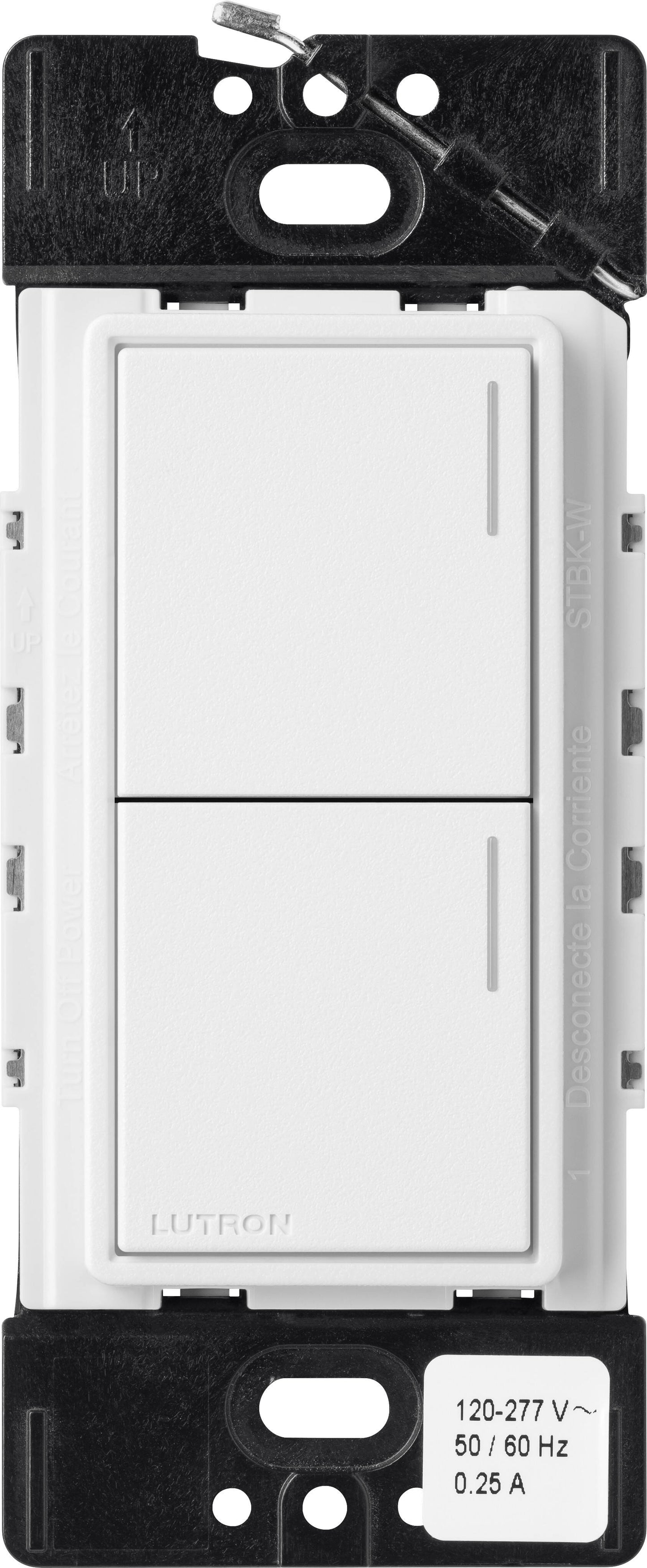Lutron RadioRA3 SUNNATA RF 2 Button Keypad, Snow (RRST-W2B-SW)