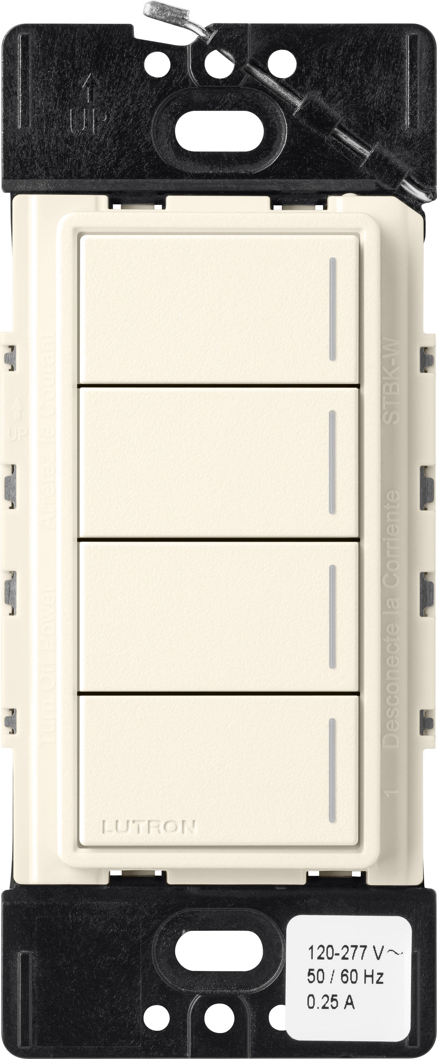 Lutron RadioRA3 SUNNATA RF 4 Button Keypad, Biscuit (RRST-W4B-BI)