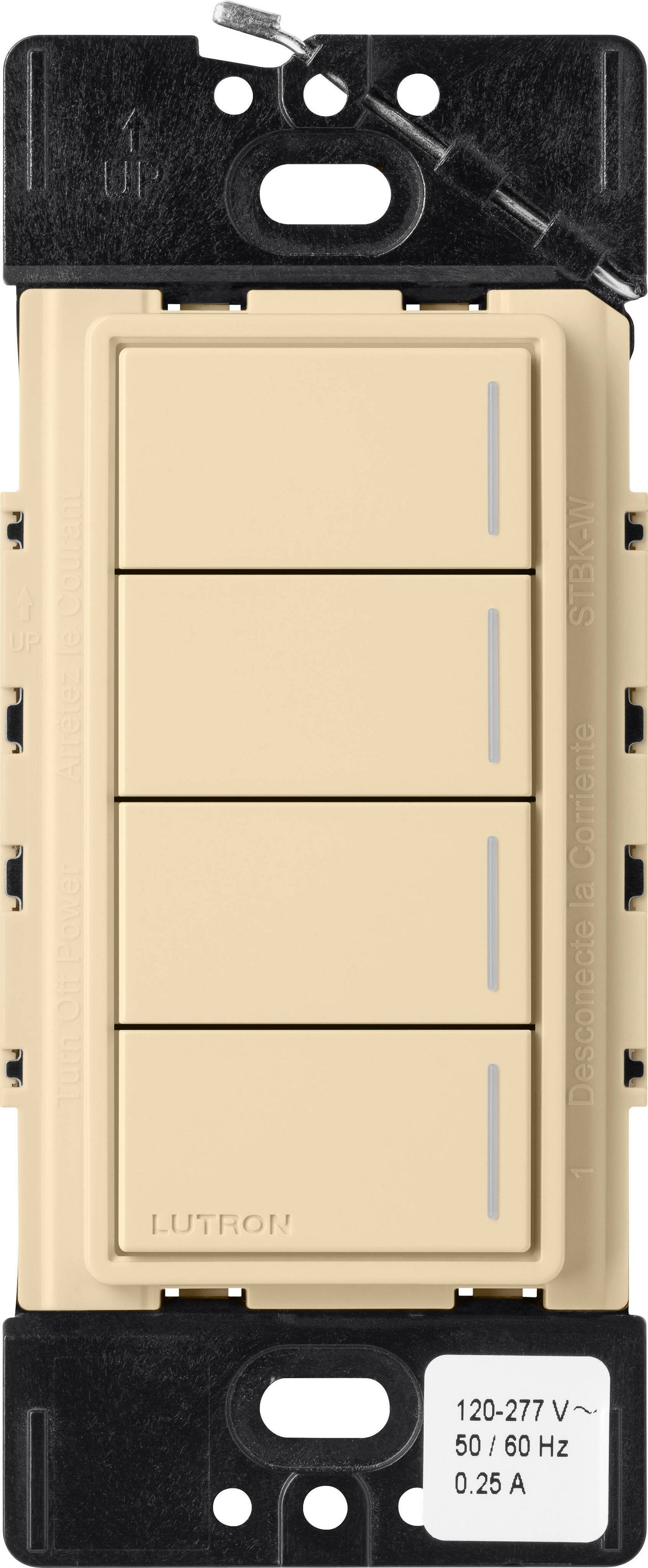 Lutron RadioRA3 SUNNATA RF 4 Button Keypad, Ivory (RRST-W4B-IV)