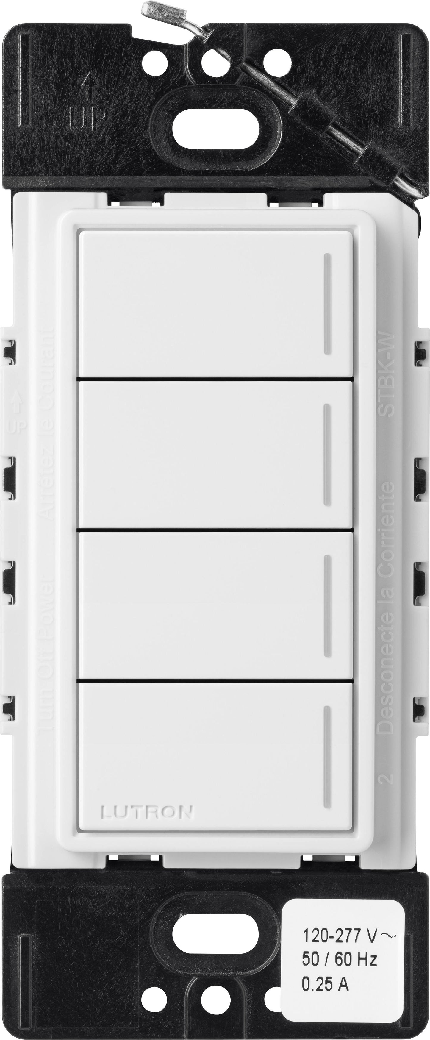 Clavier RF 4 boutons Lutron RadioRA3 SUNNATA, blanc (RRST-W4B-WH)