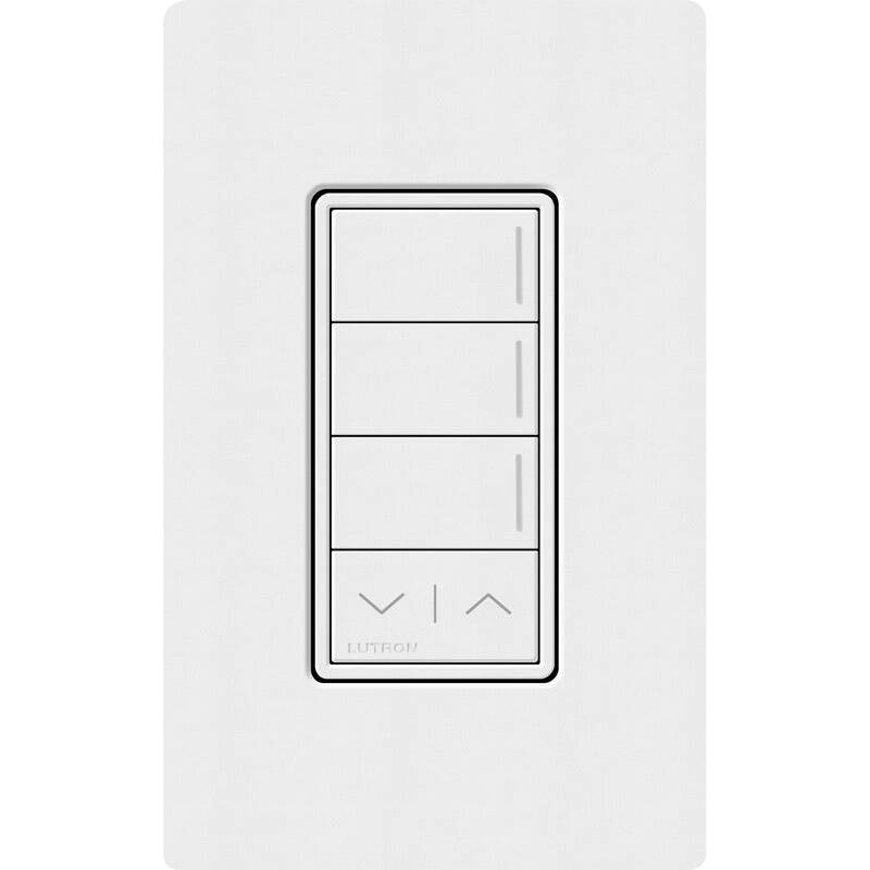 Lutron RadioRA3 Hybrid 3 Button Raise Lower Keypad, Snow (RRST-HN3RL-SW)