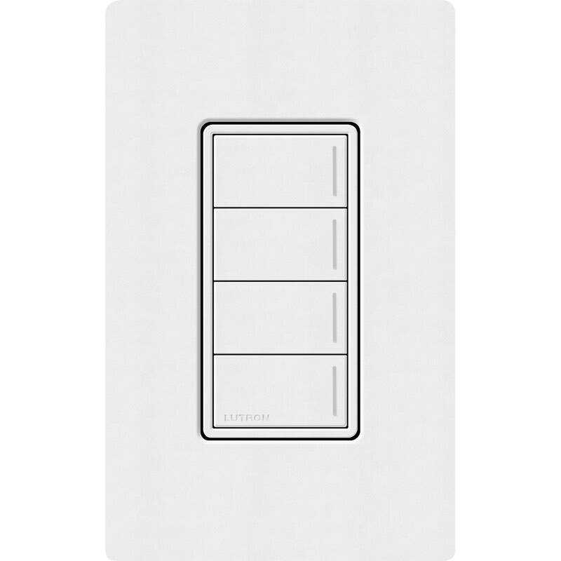 Lutron RadioRA3 Hybrid 4 Button Keypad, Snow (RRST-HN4B-SW)