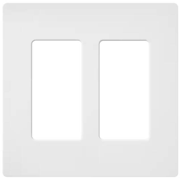 Lutron Satin Colors 2 Gang Decorator Wallplate, Architectural White (SC-2-RW)