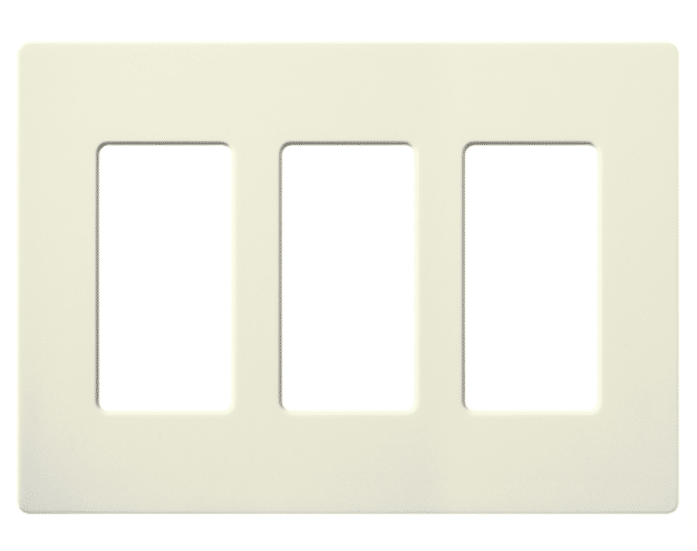 Lutron Satin Colors 3 Gang Decorator Wallplate, Biscuit (SC-3-BI)