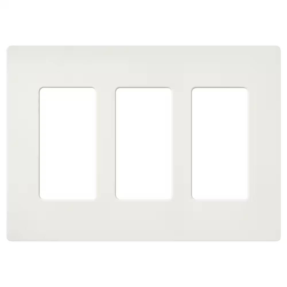 Lutron Satin Colors 3 Gang Decorator Wallplate, Architectural White (SC-3-RW)